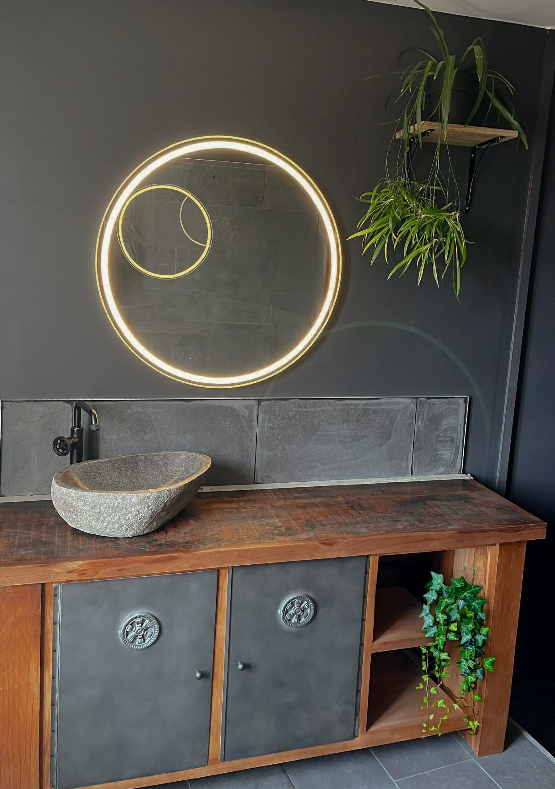 renovation salle de bain bois pierre naturelle